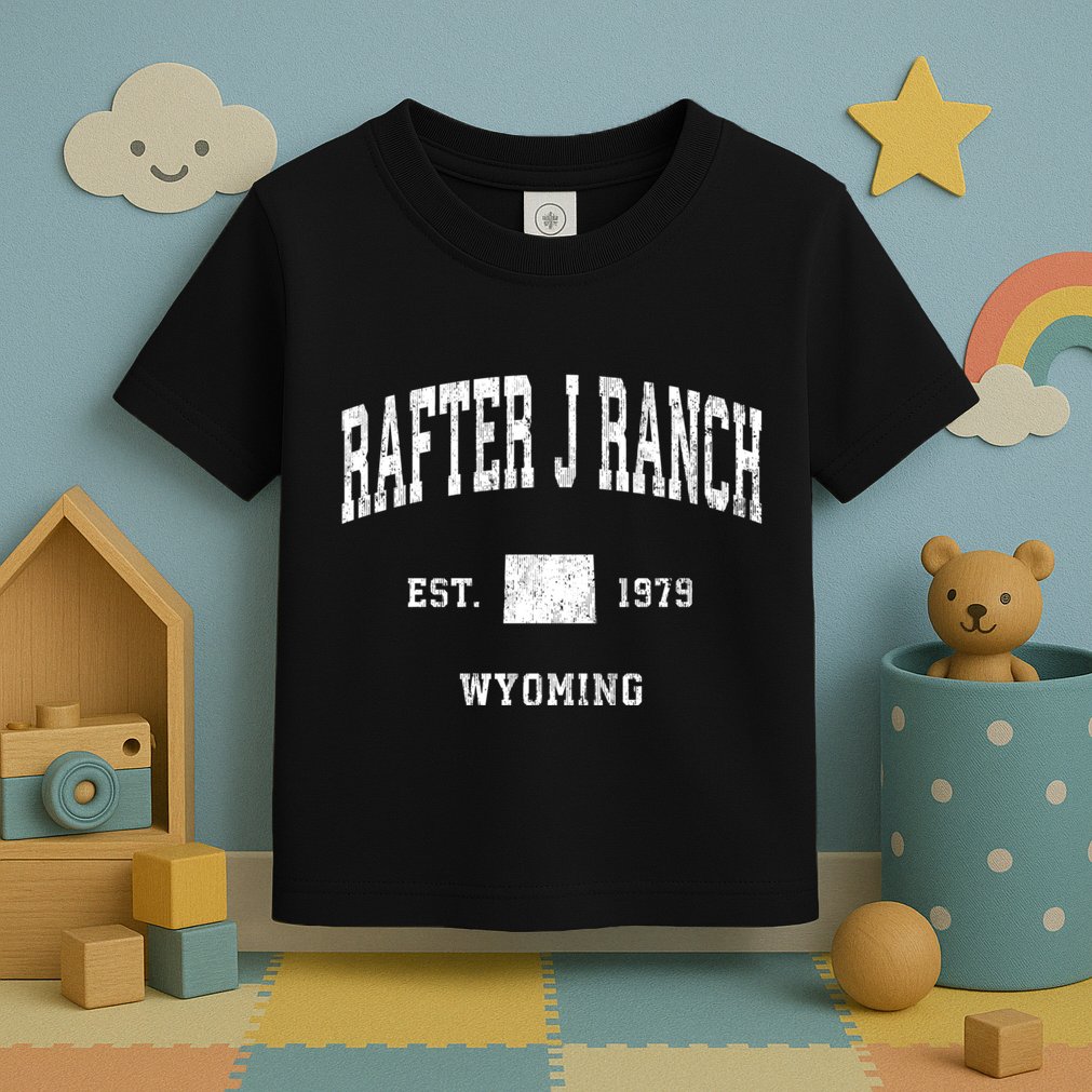 Rafter J Ranch Wyoming Wy Vintage Athletic Sports Toddler T-Shirt