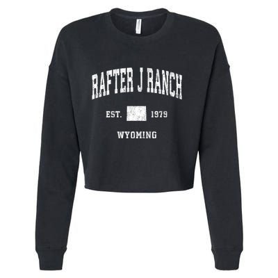 Rafter J Ranch Wyoming Wy Vintage Athletic Sports Cropped Pullover Crew