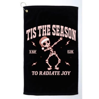 Radiate Joy Rad Tech Radiologist Christmas Xray Skeleton Platinum Collection Golf Towel