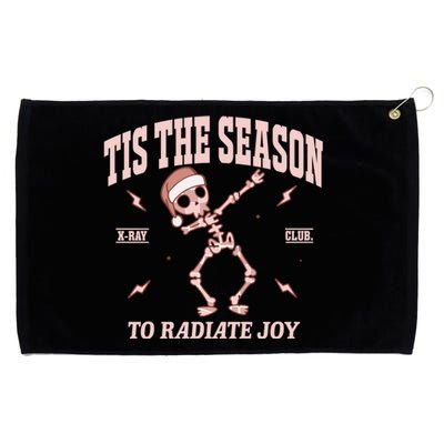 Radiate Joy Rad Tech Radiologist Christmas Xray Skeleton Grommeted Golf Towel