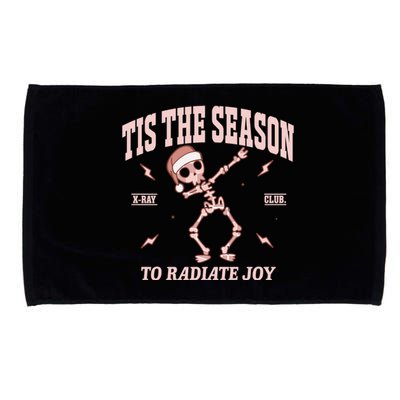 Radiate Joy Rad Tech Radiologist Christmas Xray Skeleton Microfiber Hand Towel