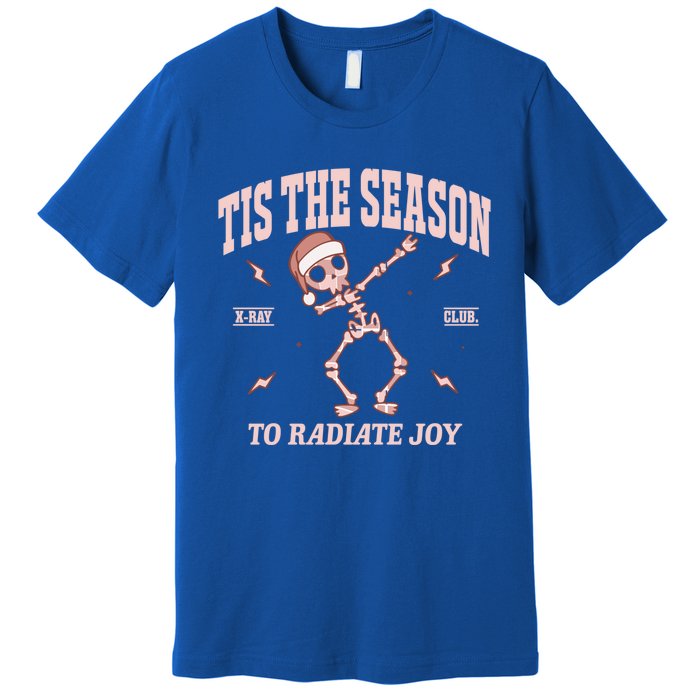 Radiate Joy Rad Tech Radiologist Christmas Xray Skeleton Premium T-Shirt