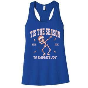 Radiate Joy Rad Tech Radiologist Christmas Xray Skeleton Women's Racerback Tank