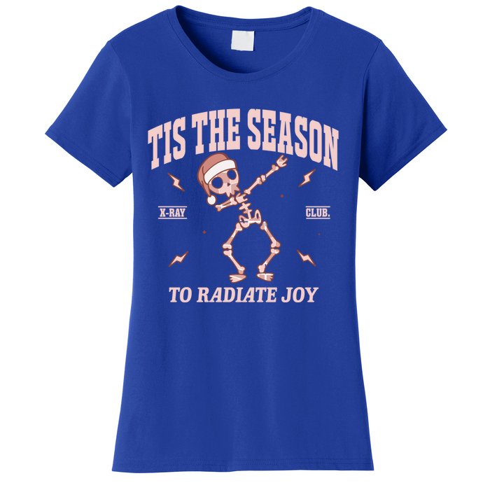 Radiate Joy Rad Tech Radiologist Christmas Xray Skeleton Women's T-Shirt