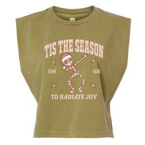 Radiate Joy Rad Tech Radiologist Christmas Xray Skeleton Garment-Dyed Women's Muscle Tee