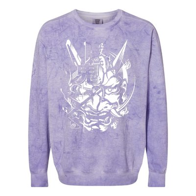 Retro Japanese Samurai Colorblast Crewneck Sweatshirt