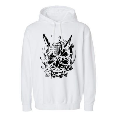 Retro Japanese Samurai Garment-Dyed Fleece Hoodie