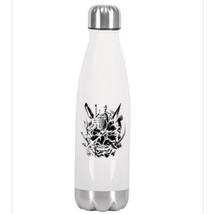 Retro Japanese Samurai Stainless Steel Insulated Water Bottle