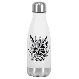 Retro Japanese Samurai Stainless Steel Insulated Water Bottle