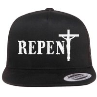 Repent Jesus Saves Religious Gift Flatbill Hat