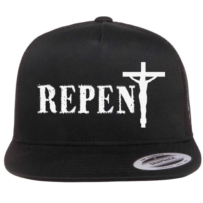 Repent Jesus Saves Religious Gift Flatbill Hat