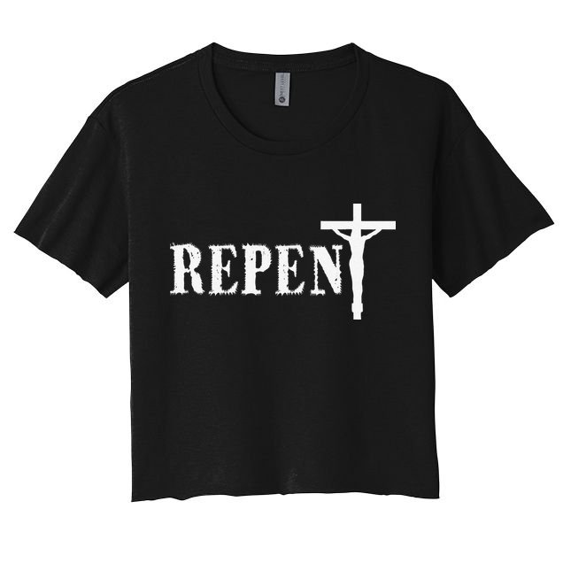 Repent Jesus Saves Religious Gift Crop Top