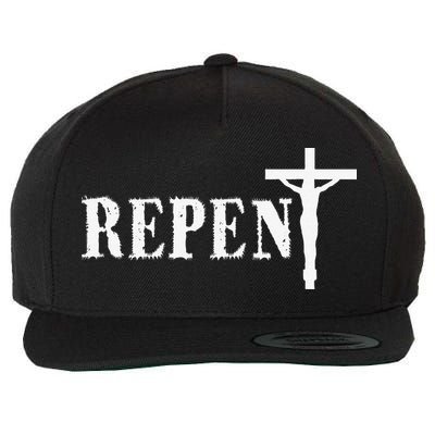 Repent Jesus Saves Religious Gift Wool Snapback Cap