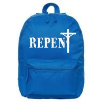 Repent Jesus Saves Religious Gift 16 in Basic Backpack