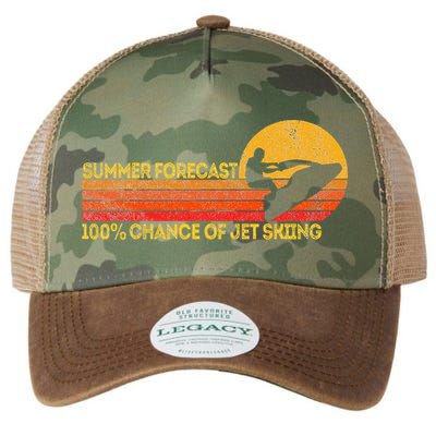 Retro Jet Ski 100 Chance Of Jetskiing Jet Skier Vintage Legacy Tie Dye Trucker Hat
