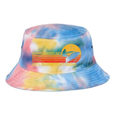 Retro Jet Ski 100 Chance Of Jetskiing Jet Skier Vintage Tie Dye Newport Bucket Hat