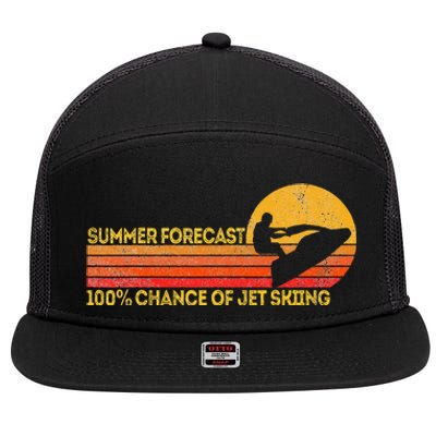 Retro Jet Ski 100 Chance Of Jetskiing Jet Skier Vintage 7 Panel Mesh Trucker Snapback Hat