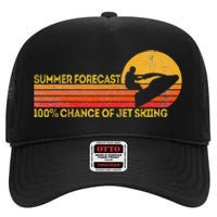 Retro Jet Ski 100 Chance Of Jetskiing Jet Skier Vintage High Crown Mesh Back Trucker Hat