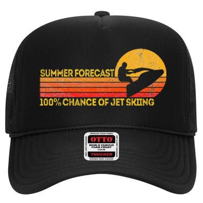 Retro Jet Ski 100 Chance Of Jetskiing Jet Skier Vintage High Crown Mesh Back Trucker Hat