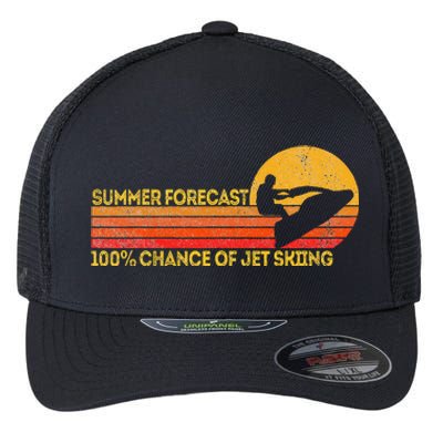 Retro Jet Ski 100 Chance Of Jetskiing Jet Skier Vintage Flexfit Unipanel Trucker Cap