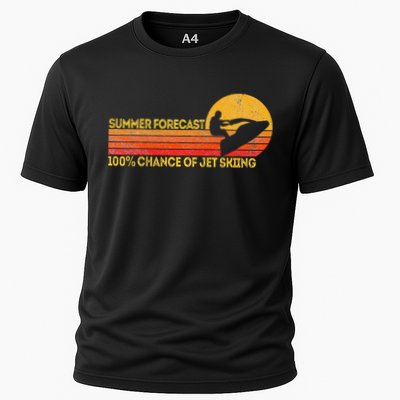 Retro Jet Ski 100 Chance Of Jetskiing Jet Skier Vintage Performance Shirt