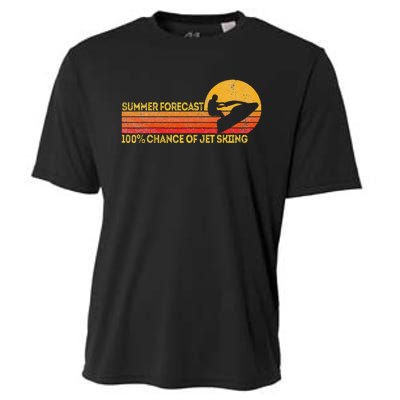 Retro Jet Ski 100 Chance Of Jetskiing Jet Skier Vintage Cooling Performance Crew T-Shirt