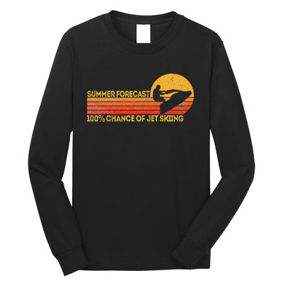 Retro Jet Ski 100 Chance Of Jetskiing Jet Skier Vintage Long Sleeve Shirt