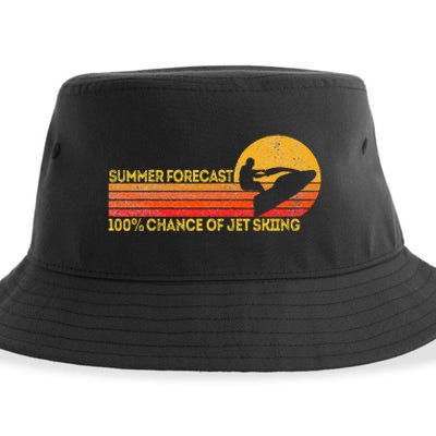 Retro Jet Ski 100 Chance Of Jetskiing Jet Skier Vintage Sustainable Bucket Hat