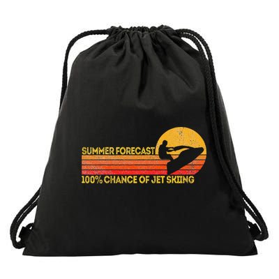 Retro Jet Ski 100 Chance Of Jetskiing Jet Skier Vintage Drawstring Bag