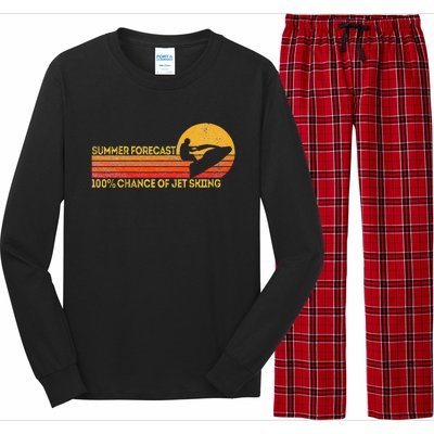 Retro Jet Ski 100 Chance Of Jetskiing Jet Skier Vintage Long Sleeve Pajama Set