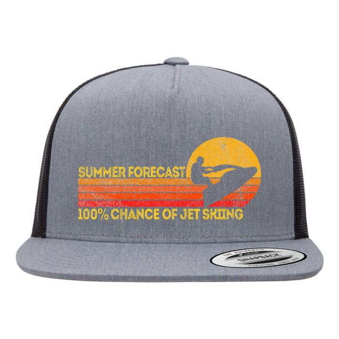 Retro Jet Ski 100 Chance Of Jetskiing Jet Skier Vintage Flat Bill Trucker Hat