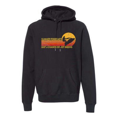 Retro Jet Ski 100 Chance Of Jetskiing Jet Skier Vintage Premium Hoodie