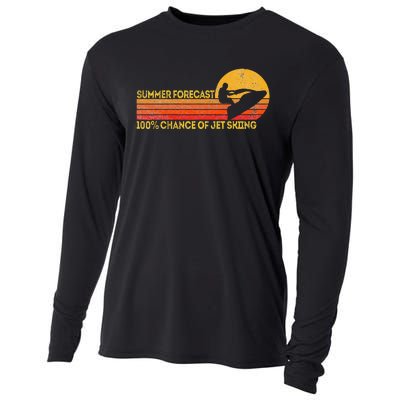 Retro Jet Ski 100 Chance Of Jetskiing Jet Skier Vintage Cooling Performance Long Sleeve Crew