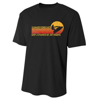 Retro Jet Ski 100 Chance Of Jetskiing Jet Skier Vintage Performance Sprint T-Shirt