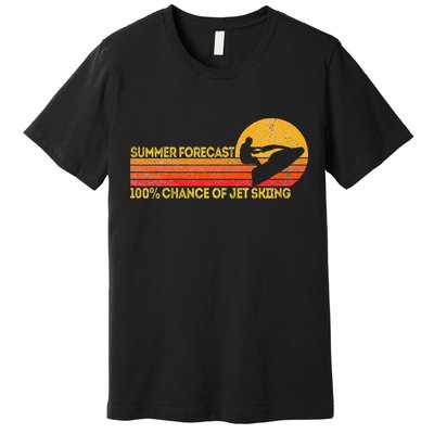 Retro Jet Ski 100 Chance Of Jetskiing Jet Skier Vintage Premium T-Shirt