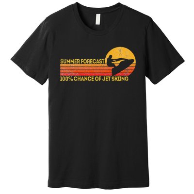 Retro Jet Ski 100 Chance Of Jetskiing Jet Skier Vintage Premium T-Shirt