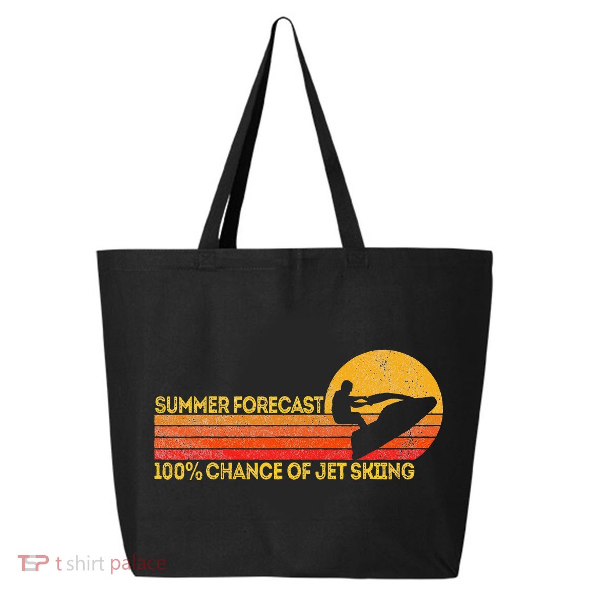 Retro Jet Ski 100 Chance Of Jetskiing Jet Skier Vintage 25L Jumbo Tote
