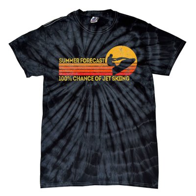 Retro Jet Ski 100 Chance Of Jetskiing Jet Skier Vintage Tie-Dye T-Shirt