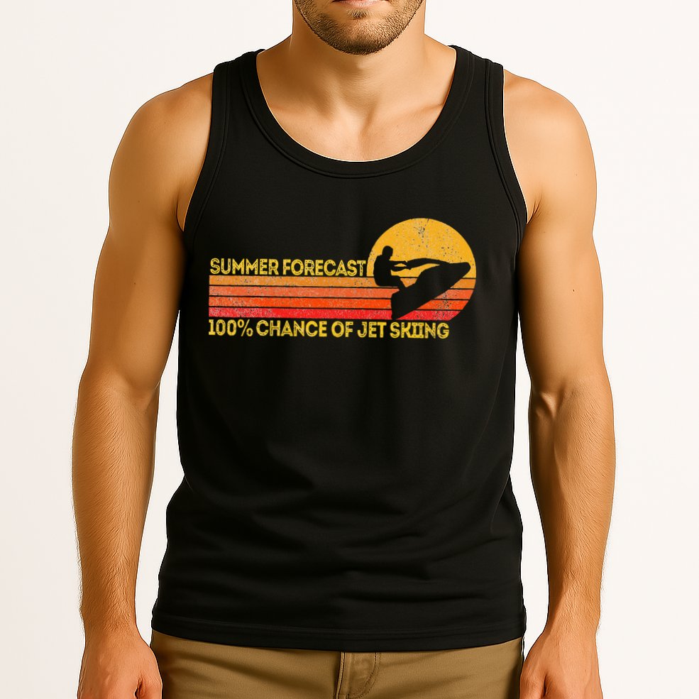 Retro Jet Ski 100 Chance Of Jetskiing Jet Skier Vintage Tank Top