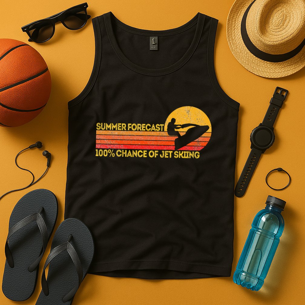 Retro Jet Ski 100 Chance Of Jetskiing Jet Skier Vintage Tank Top