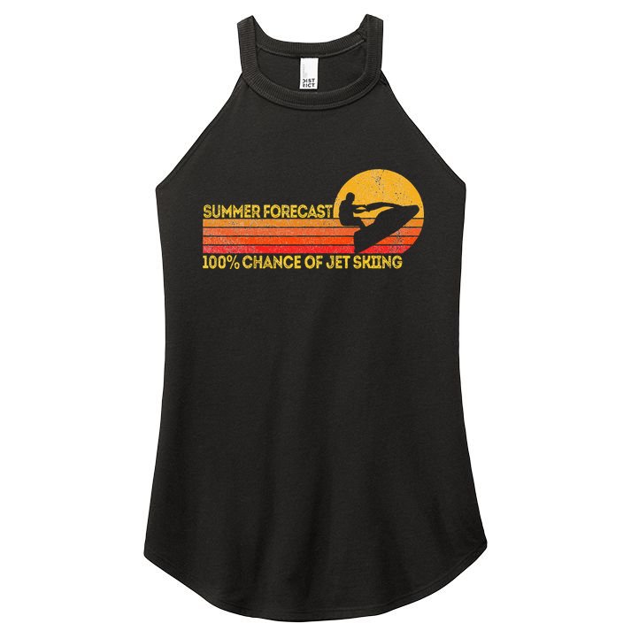 Retro Jet Ski 100 Chance Of Jetskiing Jet Skier Vintage Women's Perfect Tri Rocker Tank