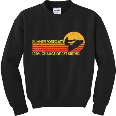 Retro Jet Ski 100 Chance Of Jetskiing Jet Skier Vintage Kids Sweatshirt