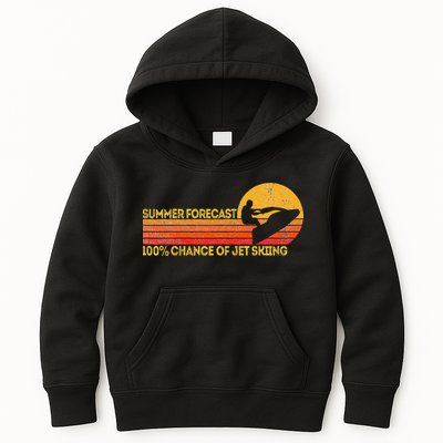 Retro Jet Ski 100 Chance Of Jetskiing Jet Skier Vintage Kids Hoodie