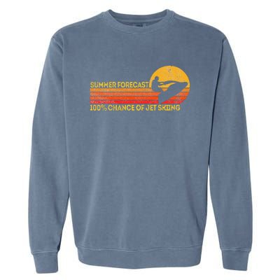 Retro Jet Ski 100 Chance Of Jetskiing Jet Skier Vintage Garment-Dyed Sweatshirt