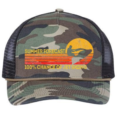 Retro Jet Ski 100 Chance Of Jetskiing Jet Skier Vintage Retro Rope Trucker Hat Cap