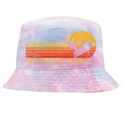 Retro Jet Ski 100 Chance Of Jetskiing Jet Skier Vintage Tie-Dyed Bucket Hat