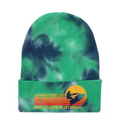 Retro Jet Ski 100 Chance Of Jetskiing Jet Skier Vintage Tie Dye 12in Knit Beanie