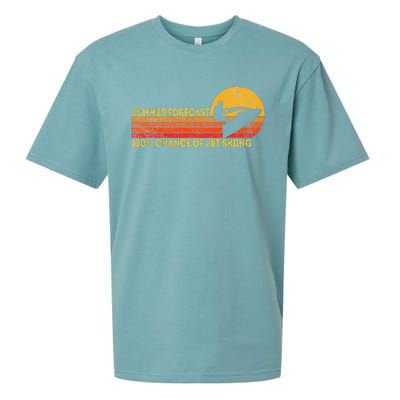 Retro Jet Ski 100 Chance Of Jetskiing Jet Skier Vintage Sueded Cloud Jersey T-Shirt