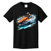 Retro Jet Skier Vintage Beach Jet Ski Jet Kiing Skiing Lover Gift For Skier Kids T-Shirt