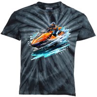 Retro Jet Skier Vintage Beach Jet Ski Jet Kiing Skiing Lover Gift For Skier Kids Tie-Dye T-Shirt